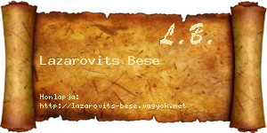Lazarovits Bese névjegykártya